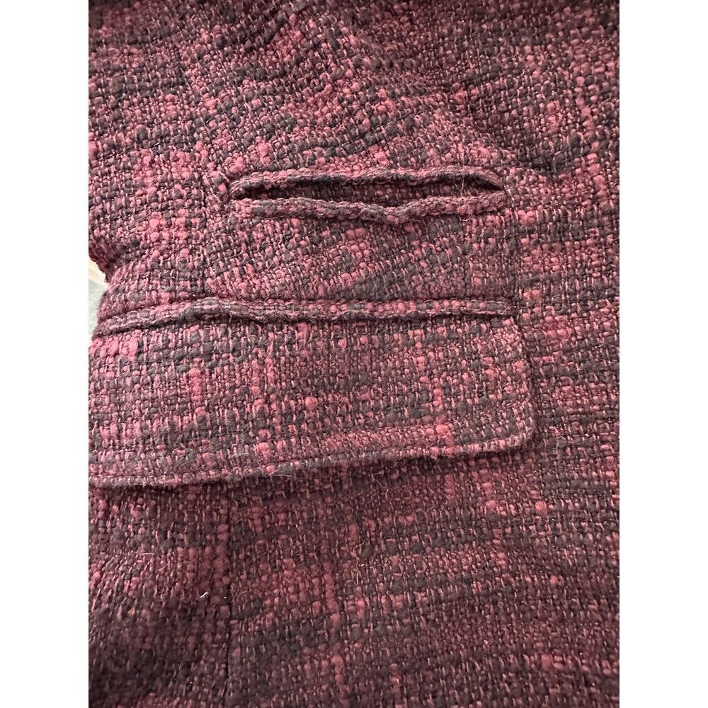 Banana Republic Boucle Raw Edge Academy Blazer Ruby Wine 2P Petite - Picture 5 of 9